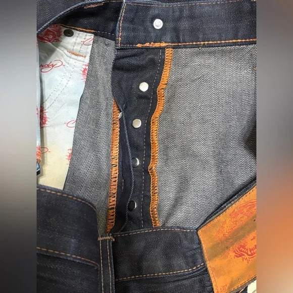 Ed Hardy Vintage 2007 Men's Blue Jeans 38x34 NWOT - Picture 6 of 9